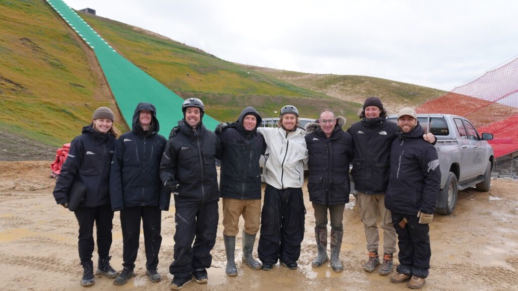 Snow Sports NZ staff on first day of testing dry slope facility