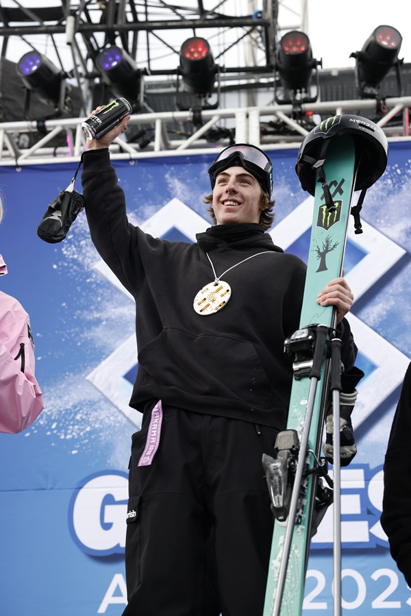 Luca Harrington during Mens Ski Slopestyle Final at 2025 X Games Aspen at Buttermilk in Aspen, CO. ©Trevor Brown, Jr./X Games