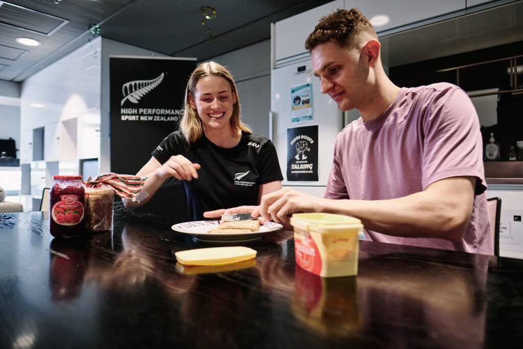 Lewis Clareburt with Kelsey talking nutrition
